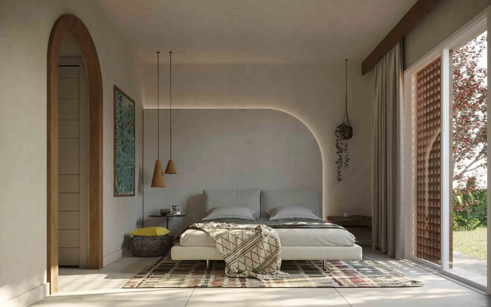 Standalone White Villa Bedroom