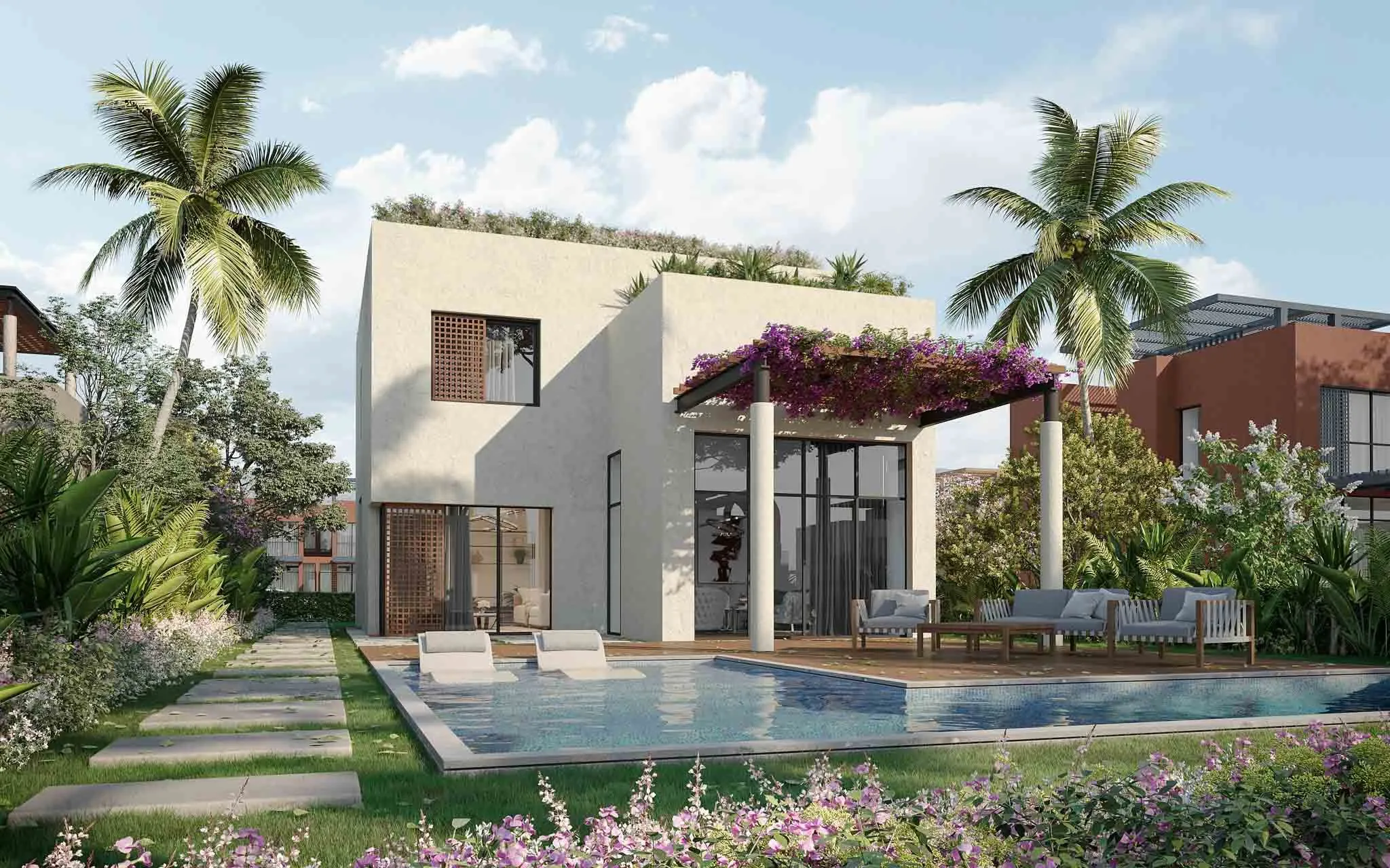 Family Villa Back View