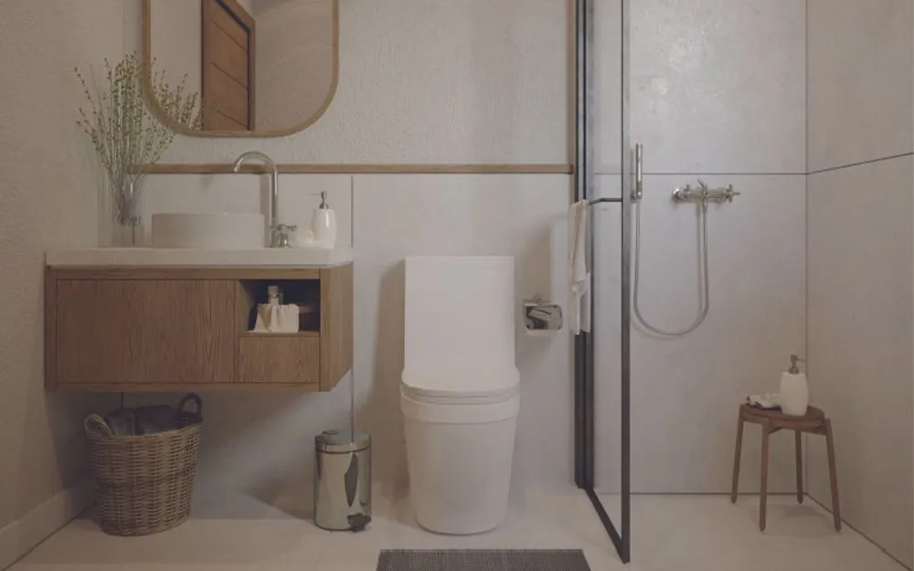 Standalone White Villa Bathroom