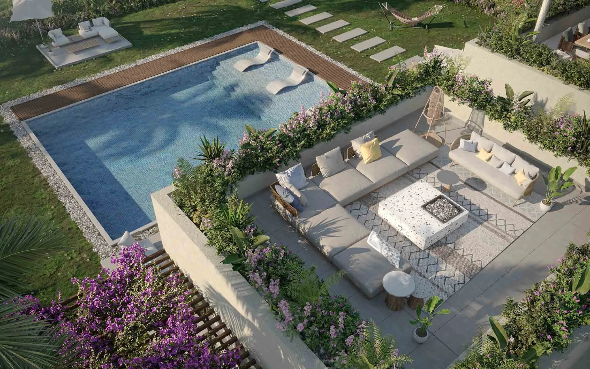 Standalone White Villa Roof